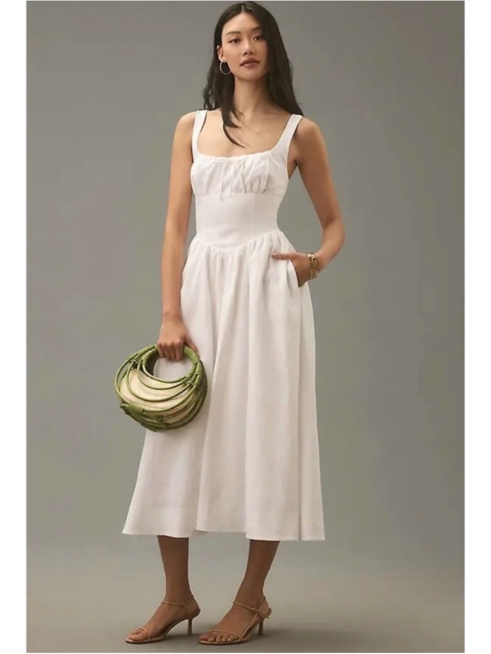 Reformation Balia Linen Midi Dress